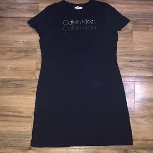 Calvin Klein navy blue with some gems bedazzled tshirt dress